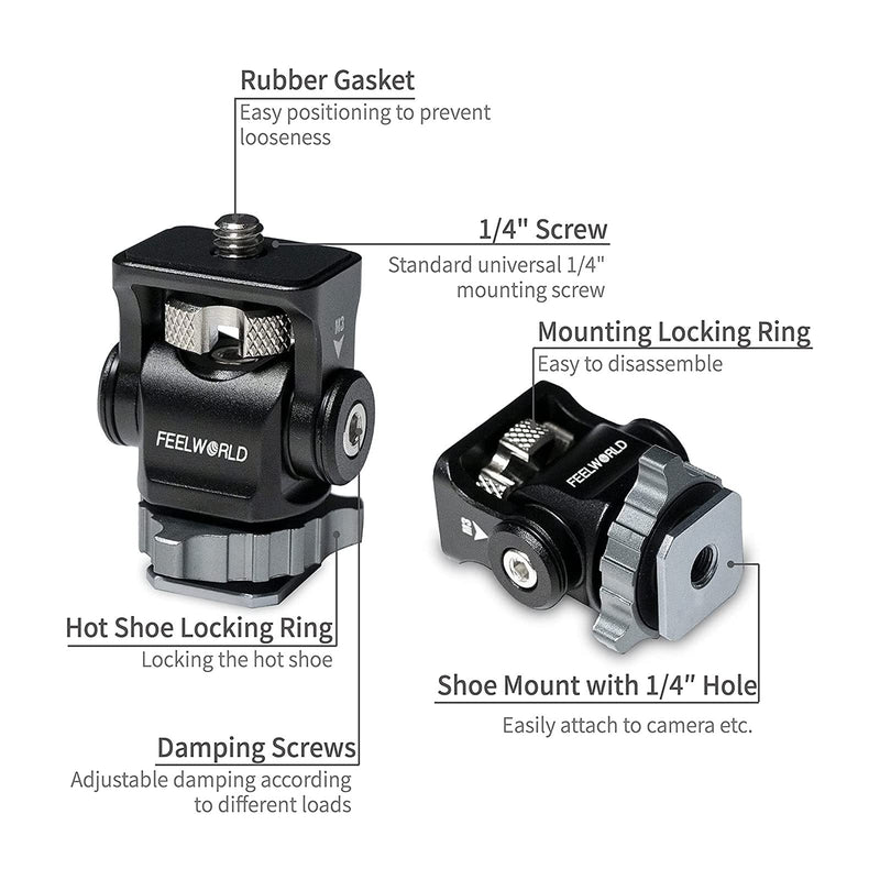 [AUSTRALIA] - FEELWORLD Mini Hot Shoe Stand Camera Monitor Mount for DSLR, Microphone, DSLR Field Monitor 