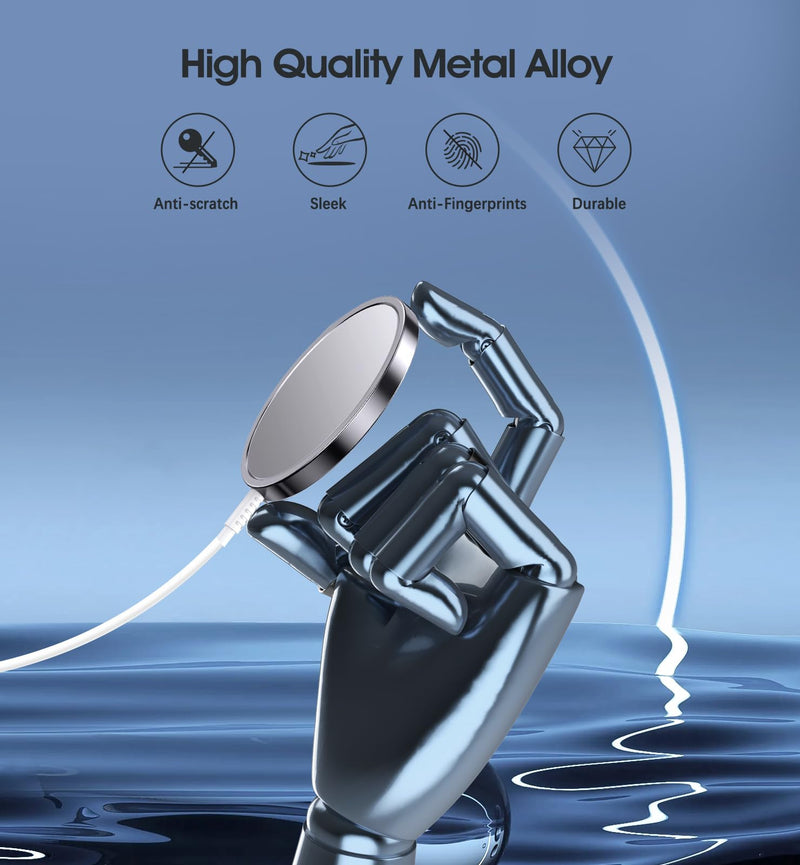 2 Pack Magnetic Wireless Charger for iPhone 16 Pro Max/16 Pro/16 Plus/16/15/15 Pro/15 Plus/15 Pro Max 15W Fast Mag Safe Charger Pad for iPhone 16/15/14/13/12 Series and AirPods 3/2/Pro 2/Pro Silver