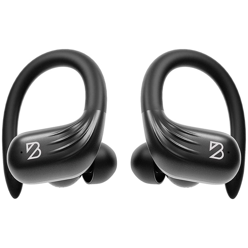 Back Bay Audio Runner Wireless Running Earbuds, Earbud Over Ear Hooks | 80-Hour Long Battery Life, Water-Resistant Wireless Running Headphones. Bass Boost, Bluetooth 5 Wireless Charging Case Runner 60 Black