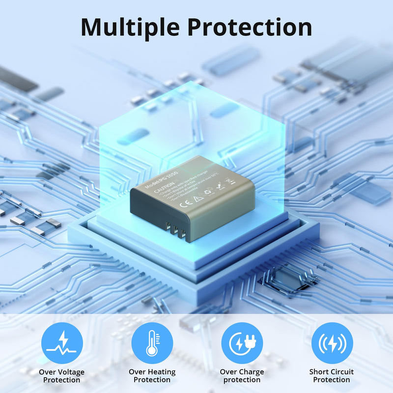 AKASO 3 x 1050mAh Rechargeable Action Camera Battery with 3-Channel Charger EK7000/Brave 4/EK7000 Pro Data Transfer with Micro SD Storage Slots