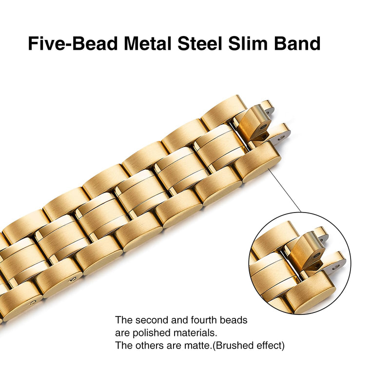 Bundle of the Gold and Silver Gold Metal Apple Watch Replacement Band