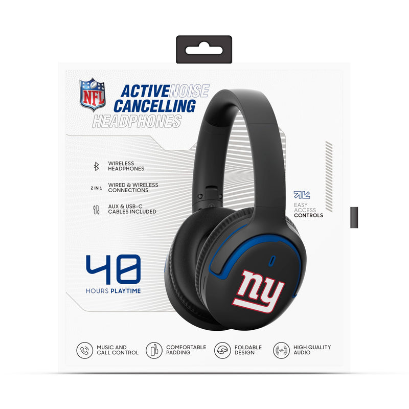 SOAR NFL Active Noise Cancelling Over The Ear Headphones New York Giants