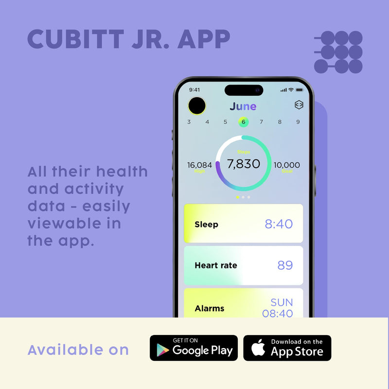 Cubitt Jr. Smartwatch Fitness Tracker, 1.75" AMOLED – Obsidian Black | For Kids and Teens with Games, Step Counter, Sleep Monitor, Heart Rate Monitor, Calculator, Activity Tracking, Waterproof