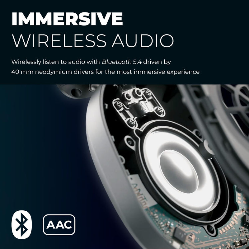 Creative Zen Hybrid Gen 2 Overear Wireless ANC Headphones, 75hr Battery | ANC Headphones, 75 Hours Battery, Wireless, Comfortable, Lightweight, Noise Cancellation