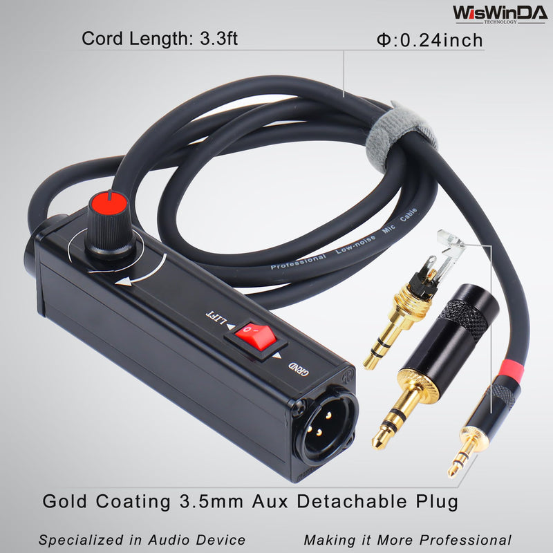 [AUSTRALIA] - Pro101A AUX to XLR Isolation Box with Volume Controller and Ground Lift Switch Build-in Cord Length 3.3ft with Detachable 3.5mm Aux Gold Coating Plug (Pro 101A Aux-XLR) Pro 101A Aux-XLR 