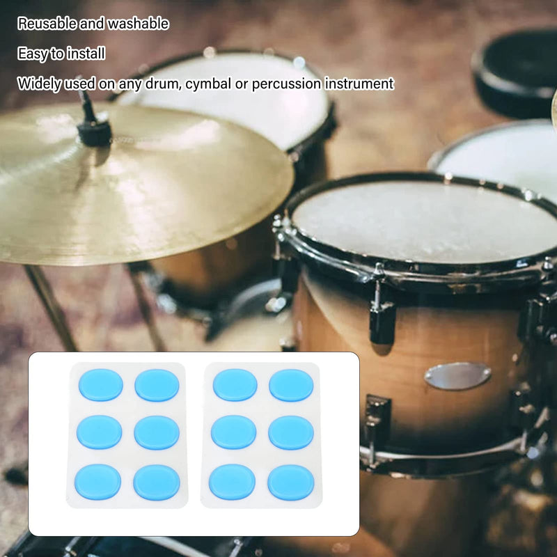 30Pcs Drum Dampeners Gel Pads Silicone Drum Silencers Sound Dampening Muffler Pads, Drum Dampeners Gels Silicone Gel Pads Soft Drum Dampeners for Drums Cymbals Tone Control,Black,Blue(Blue)