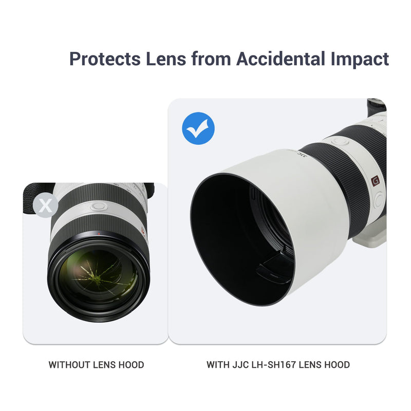 JJC ALC-SH167 Bayonet Reversible Lens Hood Shade for Sony FE 70-200mm F2.8 GM OSS II Lens SEL70200GM2, Replaces Sony ALC-SH167 Lens Hood, Allows to Attach 77mm Filter & Lens Cap