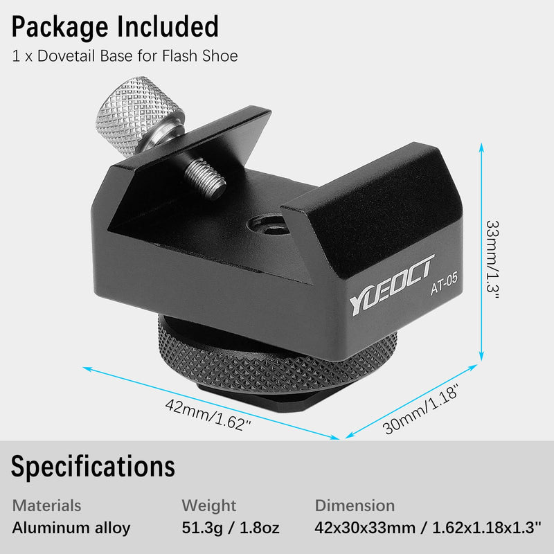 [AUSTRALIA] - Metal Telescope Finderscope Mount Adapter Finder Scope Base Dovetail Bracket with 1/4" Threaded Hole for Video DSLR Mirrorless Camera Flash Hotshoe Coldshoe Hot Cold Shoe Sky Astrophotography 