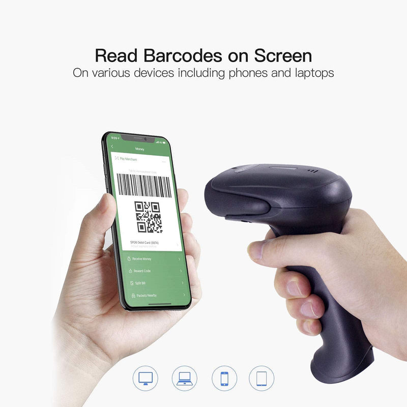 [AUSTRALIA] - Alacrity 1D 2D Barcode Scanner with Adjustable Stand Handheld Handsfree USB QR Barcode Reader Wired Plug and Play Automatic Scanning Available CMOS Image Bar Code Reader 2D with Stand USB 