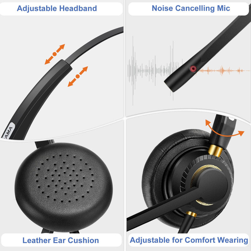 [AUSTRALIA] - Arama Phone Headset for Cisco Landline, Noise Canceling Microphone Mute Switch Telephone Headset Compatible with Cisco IP-7821 7841 7942G 7931G 7940 7941G 7945G 7960 7961G 7962G 7965G 7975G 8811 8841 