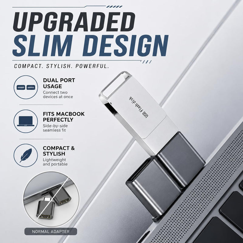 USB C to USB Adapter, Space Black, 3 Pack | 5Gbps, USB 3.1