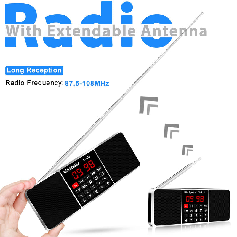 [AUSTRALIA] - LEFON Multifunction Digital FM Radio Media Speaker MP3 Music Player Support TF Card USB Drive with LED Screen Display and Setting Timing Shutdown Function (Black) Black 