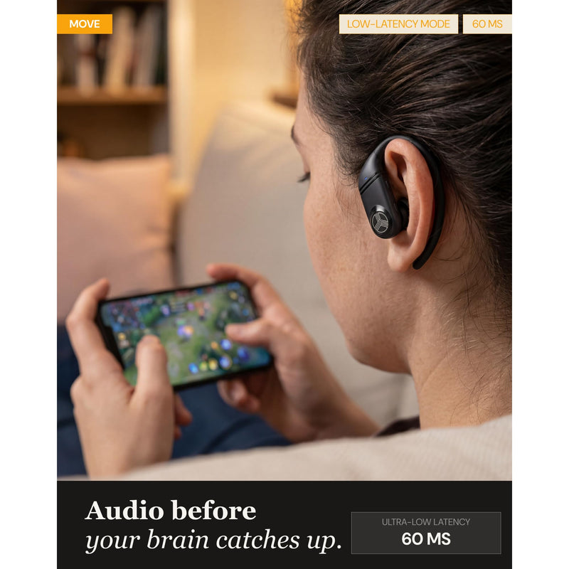 TREBLAB X4 Over the Ear Earbuds Wireless Bluetooth, 11H, IPX5 | Bluetooth Headphones Waterproof IPX5, 2500mAh Powerbank Case, Gaming Mode 60ms, ENC Mic, Sport Hook Fit