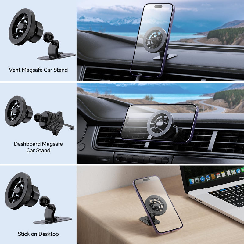 for Magsafe Car Mount [20 Strong Magnets] Magnetic Phone Holder for Car Dashboard [Hands Free] Cell Phone Magsafe 3 Car Mount Fit iPhone 15 14 13 Pro Max Pro Plus Mini MagSafe Case All Phone