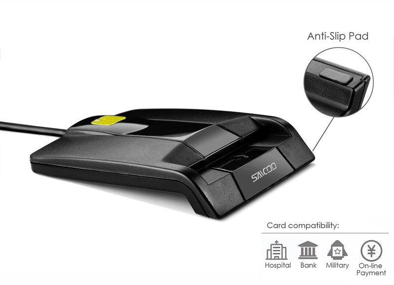 DOD Military USB Common Access CAC Smart Card Reader, Compatible with Mac OS, Win, Linux (Horizontal Version) Cac Card Reader V1
