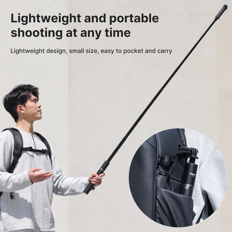 59in Invisible Selfie Stick Tripod for Insta360 X4/GO 3/X3/ONE RS/ONE X2/ONE X/GO 2/ONE R/ONE - ULANZI TT52 Extension Pole Selfie Stick Handle Grip Adjustable Waterproof for GoPro DJI and More