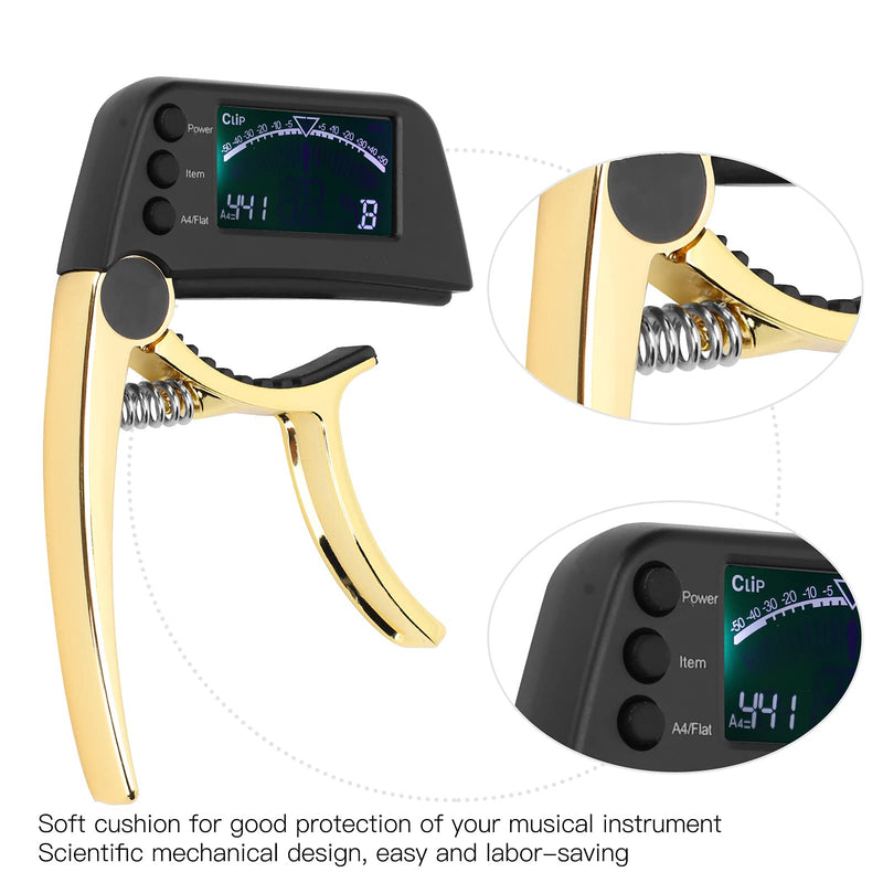 [AUSTRALIA] - Guitar Capo Tuner 2 in 1 Clip On Tuner with Large and Clear LCD Screen for Acoustic Electric Classical Ukuleles 
