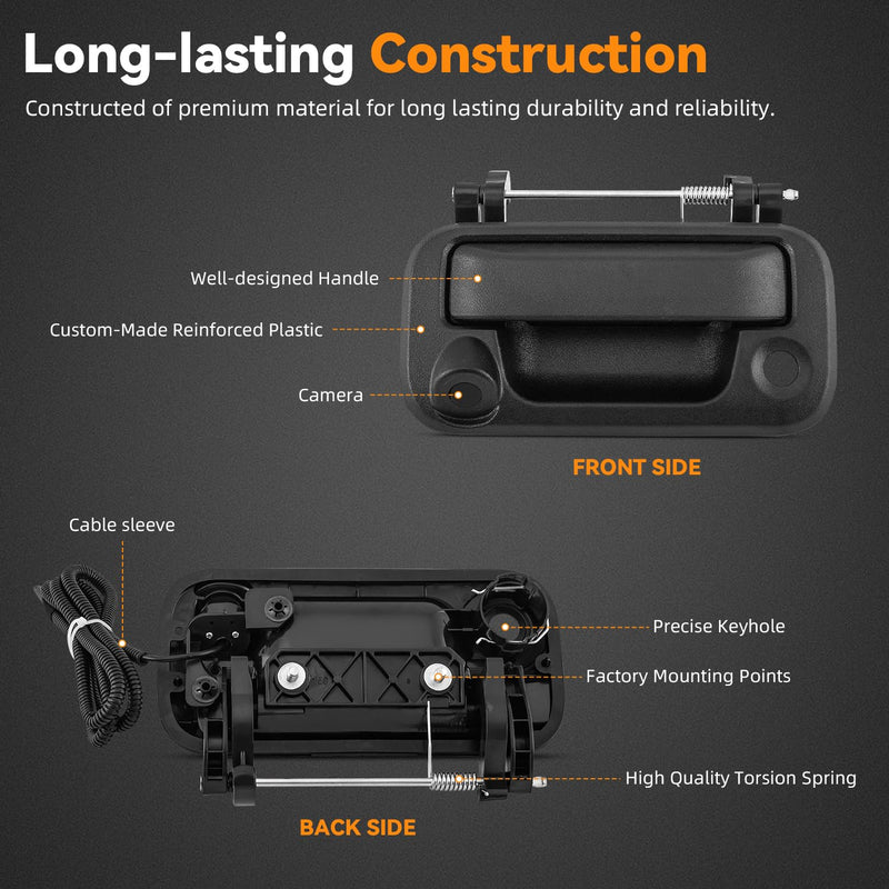 DEAL AUTO ELECTRIC PARTS Tailgate Handle Backup Camera w/Power Cable | Compatible with Ford 04-14 F150 08-16 F250/F350/F450/F550 Super duty 07-10 Explorer Sport Trac 06-14 Mark LT Rear View Camera
