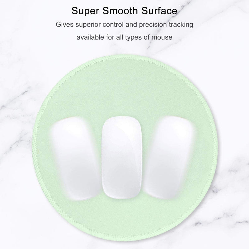 Hsurbtra Mouse Pad, Premium-Textured Small Round Mousepad 8.7 x 8.7 Inch Pink, Stitched Edges Anti-Slip Waterproof Rubber Mouse Mat, Pretty Cute Mouse Pad for Office Home Gaming Laptop Men Women Kids Lake Green