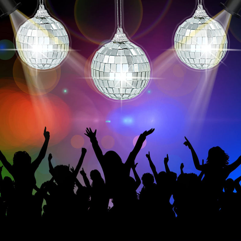 24 Pcs 2 Inches Disco Ball Ornaments Silver Mirror Balls for Christmas Tree Wedding Party Decoration 24