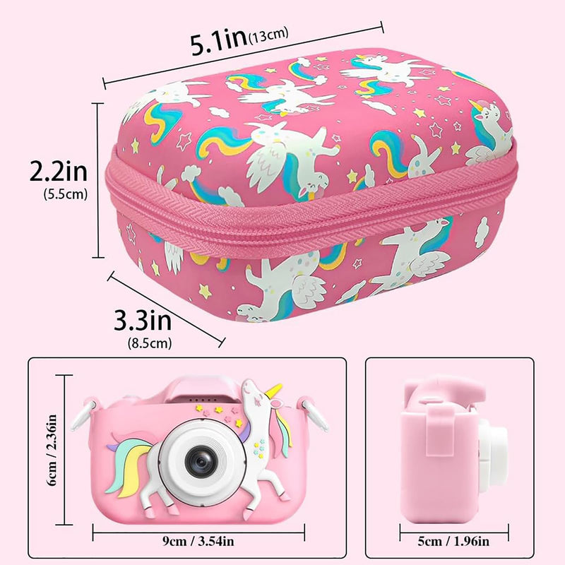 Leayjeen Kids Camera Case Compatible with Goopow/Mgaolo/CIMELR/Seckton/OZMI/Dylanto Kids Camera Toys and Children Digital VideoCamera,Best Birthday Festival Gift-Pink Unicorn(Case Only) Pink Unicorn