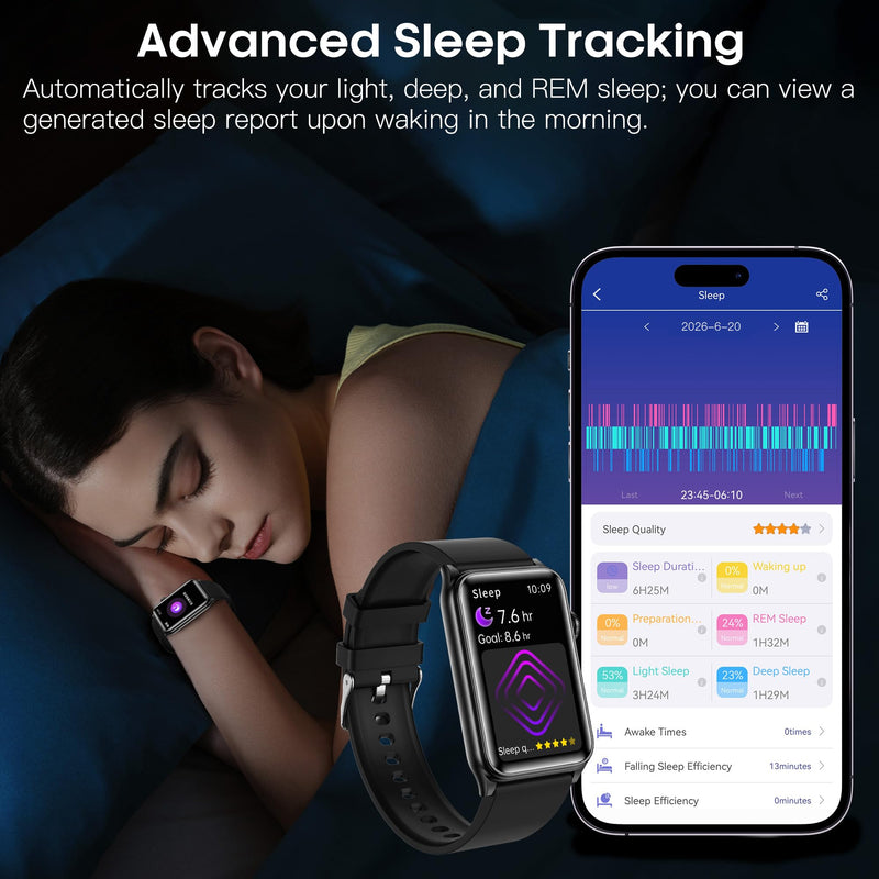 Yowow BIT Smart Watch with 24/7 Heart Rate, Blood Pressure, Sleep Tracking, Blood Oxygen Monitor, Fitness Tracker (Answer/Make Calls), 1.57'' HD Touch Screen, IP67 Waterproof, Fitness Tracker (Pink) Pink