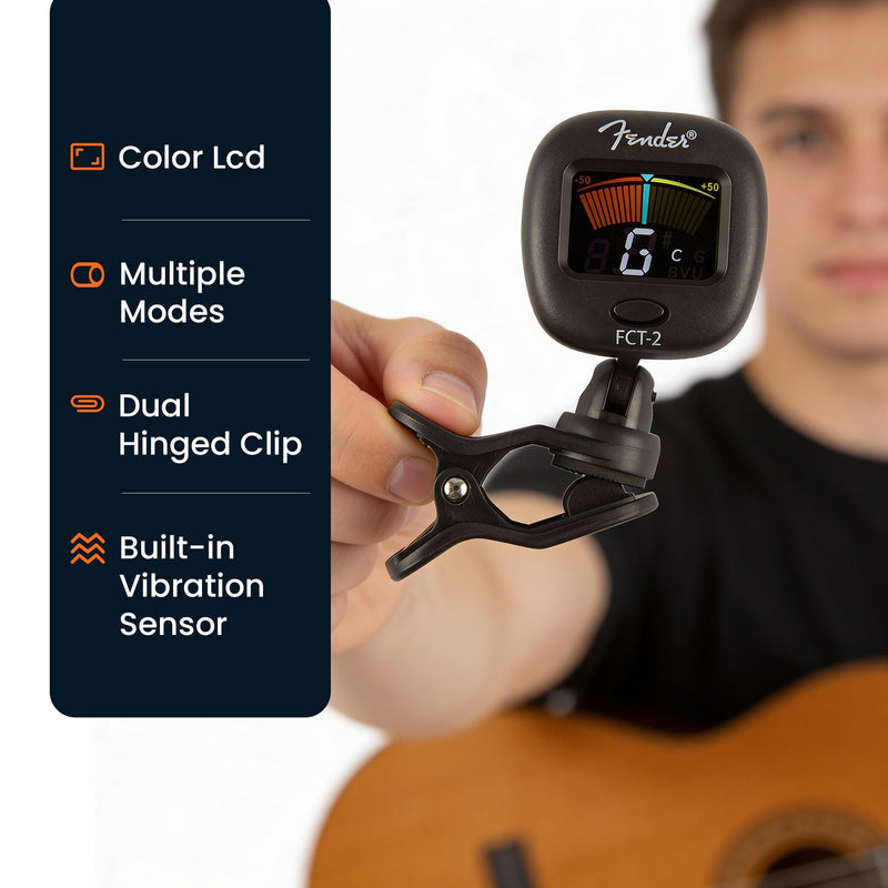 [AUSTRALIA] - Fender FCT-2 Professional Multi-Instrument Clip-On Tuner for Guitar, Bass, Ukulele, and Violin 