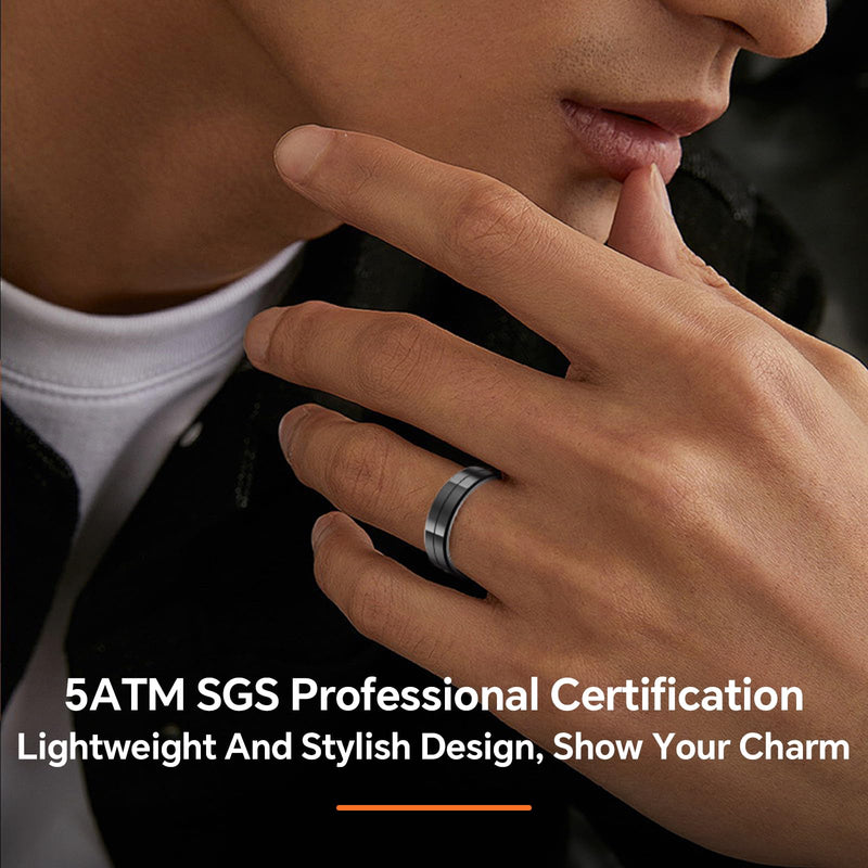 2025 Gesture Control Smart Ring for Men & Women, Free Subscription New Ultra-Thin Fitness Tracker, 24/7 Tracking of Activity Health, Sleep, Body Temperature, Android and iOS (Gold Size 12)