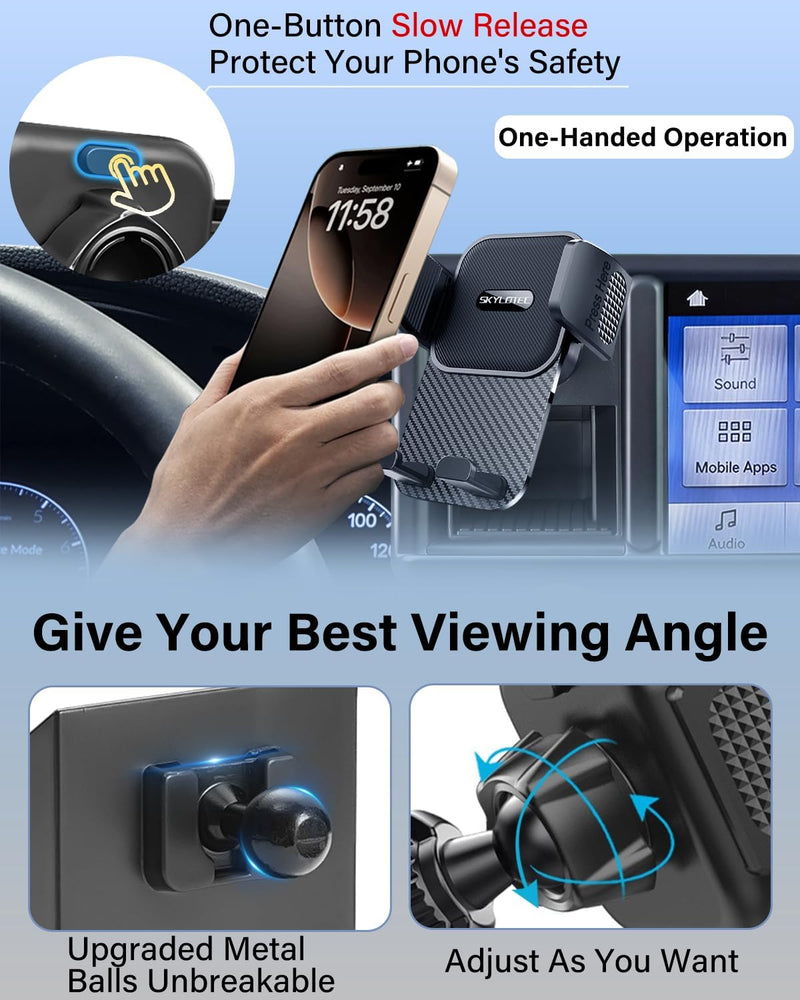 SKYLOTEC Car Phone Holder Cubby Insert for Ford Maverick 2022-2024 | Maverick Accessories Cell Phone Mount Storage Box Kit, Automobile Cradles Mobile Phone Base, NOT Block Air Vent Universal Holder