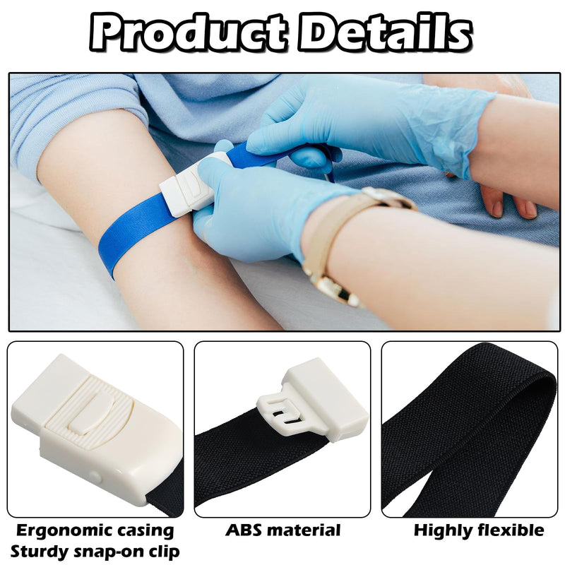 Pack of 10 Storage Hose, Blood Collection, Vein Congestion Tube, Tourniquet with Buckle, Tourniquet with Unique Closure System for Doctors, Sanitary, Camping, Outdoor