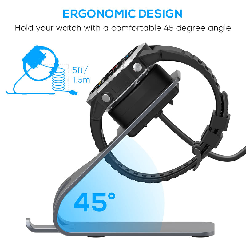 Charger for Garmin Instinct/for Garmin Vivoactive 3 4/for Fenix 5/for Fenix 6, Magnetic Charger Station with 5FT USB Cable for Garmin Venu/for Garmin Forerunner 745/945/935/245/for Garmin Approach S60 Gray