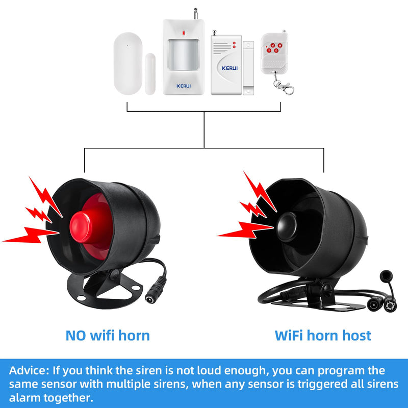 [AUSTRALIA] - KERUI WiFi Home Security Alarm System 8-Piece kit Door Alarm System DIY Siren Door/Window Sensors Remotes Burglar Alarm for House Apartment Office,Compatible with Alexa Google Home Wifi Alarm Kit 