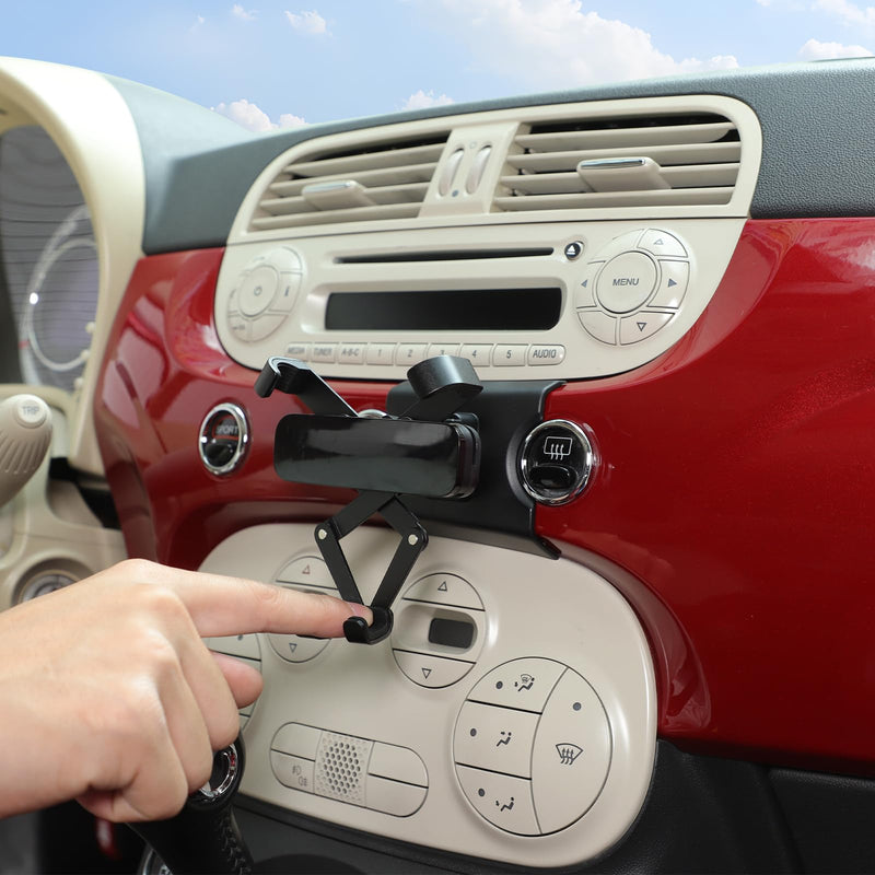 Car Center Console Cell Phone Holder Compatible with Fiat 500 2016-2023 Center Console Air Vent Under Phone Holder Adjustable 360 Rotation Vent Clip Fits for All Smartphones (Style B) Style B