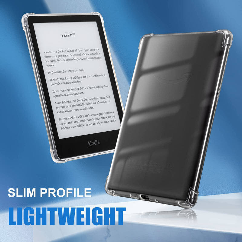 CoBak Clear Case for All-New Kindle Paperwhite 11th Gen 2021 & Signature Edition(6.8") - Lightweight, Scratch-Proof Silicone Back Cover, Clear ****Clear- Do NOT Fit Kindle 6" 2022 Release !