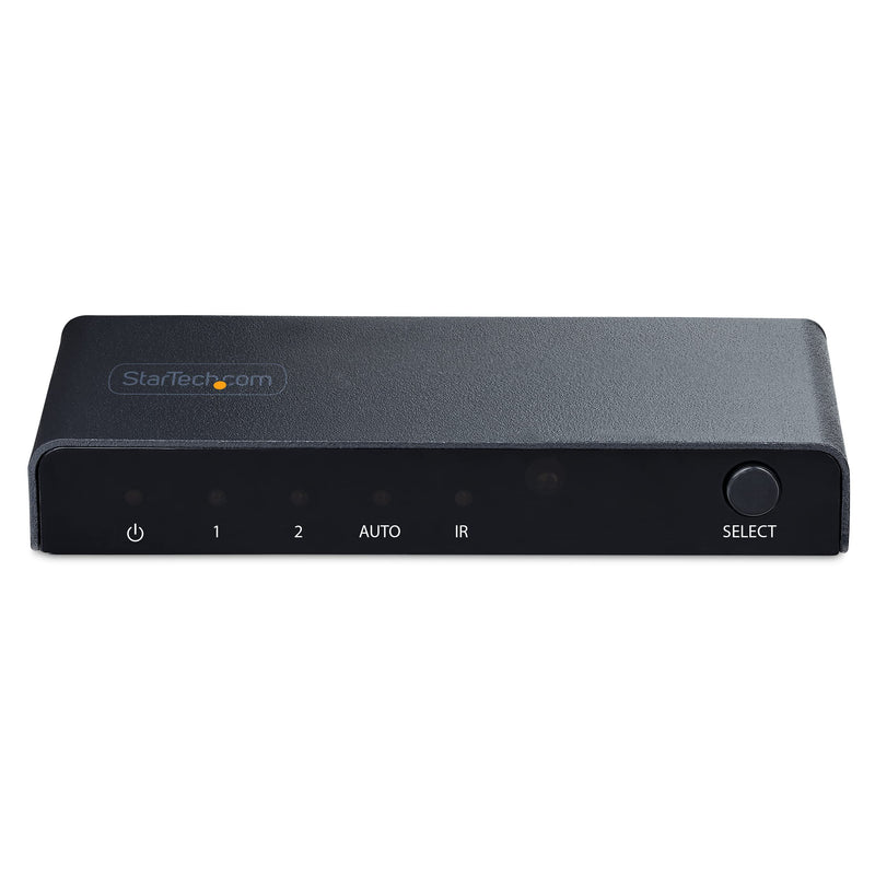 StarTech 2-Port 8K HDMI Switch, HDMI 2.1, 8K 60Hz, 4K 120Hz, HDR10+, Remote | Auto & manual source switching, 2 in 1 out, Power adapter & remote included, USB powered, 7.1-channel audio 2 port
