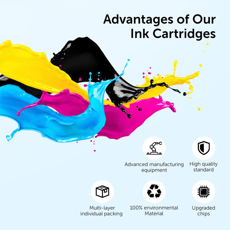 952xl Latest Upgrade Compatible Ink Cartridges Combo Pack Replacement for HP 952 XL Use with Officejet Pro 7740 8210 8710 8720 8740 8715 7720 8725 8730 (4 Packs), Black, Cyan, Yellow, Magenta 952-1T