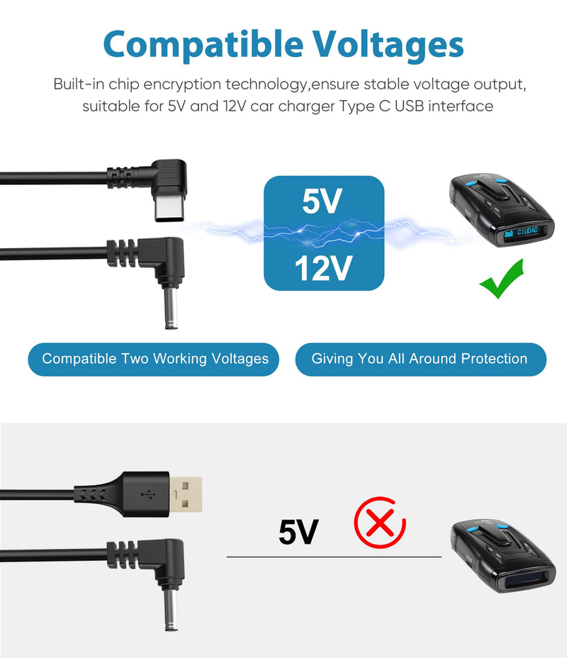 [AUSTRALIA] - Radar Detector Cable,USB C to DC3.5 Plug Cable,Replacement Power Cable for Radar Detectors,for Cobra Whistler Escort Valentine One Uniden Beltronics Radar Detectors (DC3.5-6.56FT) DC3.5-6.56FT 