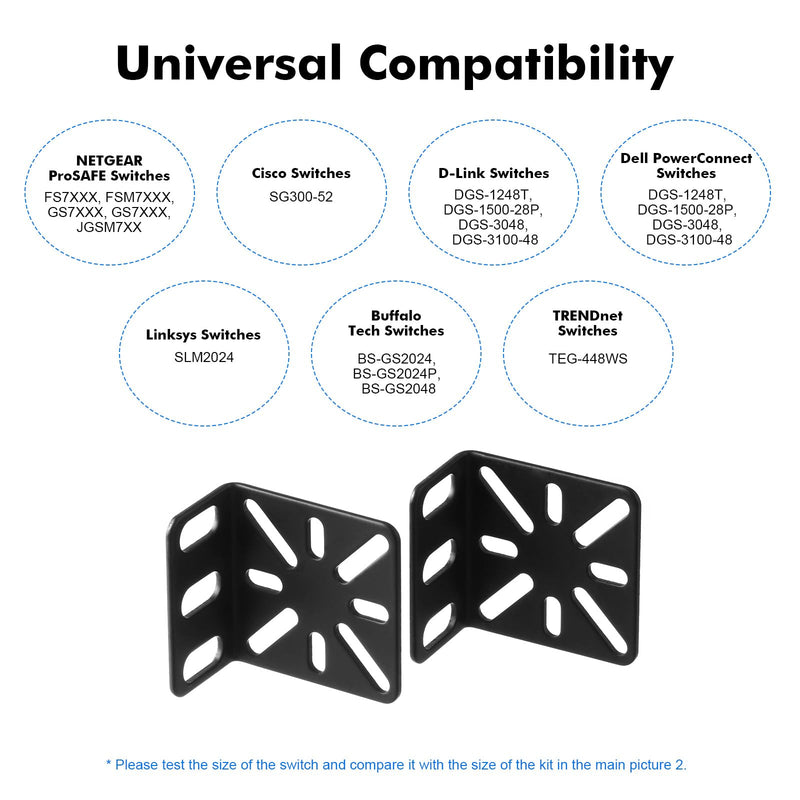[AUSTRALIA] - MokerLink Rack Mount Kit for 17.3 inch Wide Switches, Adjustable Hole Distance, Universal Kit, Compatible for Most Cisco, NETGEAR, Dell, D-Link, Linksys, HP, TRENDnet, Buffalo Tech Products 