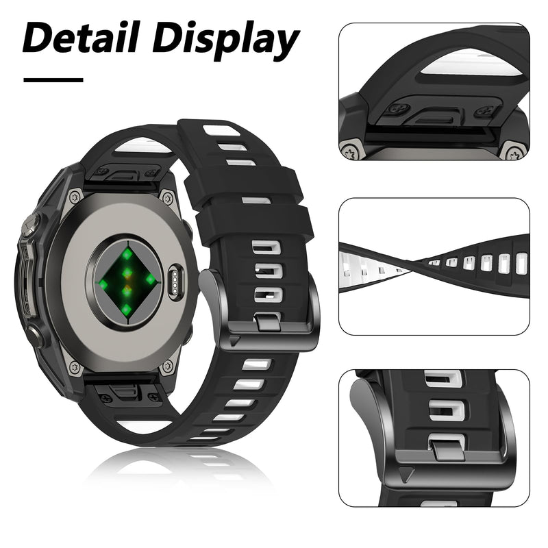 22mm Watchband Compatible With Garmin Fenix 8 Pro tactix 8 47mm/Fenix E/Fenix 7 Pro/7/Fenix 6 Pro/6/5 Plus/5,Silicone QuickFit Strap for Descent G2/G1 Solar/Forerunner 970/965/955/945/935 7Pack1