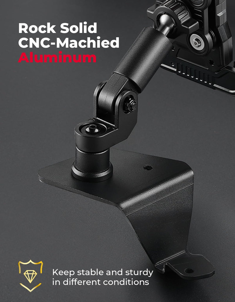 KEMIMOTO X3 Phone Mount, Anti-Vibration Dampener Cast-Aluminum Mount Dashboard One-Hand Operation Secure Lock 360° Adjustable Cell Phone Holder, Compatible with Can-Am Maverick X3 and MAX Models Phone Mount with Vibration Dampener