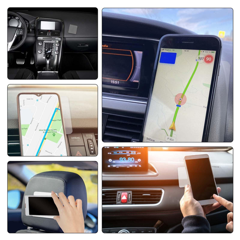 10Pcs Sticky Gel Pads Double Sided Adhesive Pads Removable Traceless Gripping Pad Anti-Slip Double Sided Gripping Pads Washable Reusable Anti Slip Pad for Car Dashboard Office Home(Transparent)