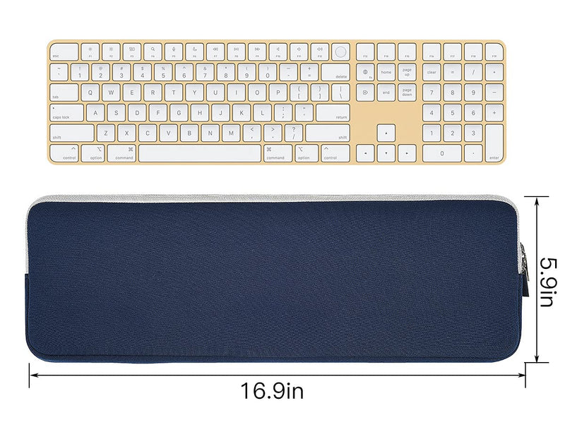 Keyboard Case Sleeve Bag for 2022 Mac Studio/Apple iMac 24 inch 2021 Magic Wireless Keyboard with Touch ID and Numeric Keypad A2520/Magic Keyboard MQ052LL/A A1843, Magic Keyboard Protector-Navy Blue Magic Keyboard with Numeric Keypad Navy Blue