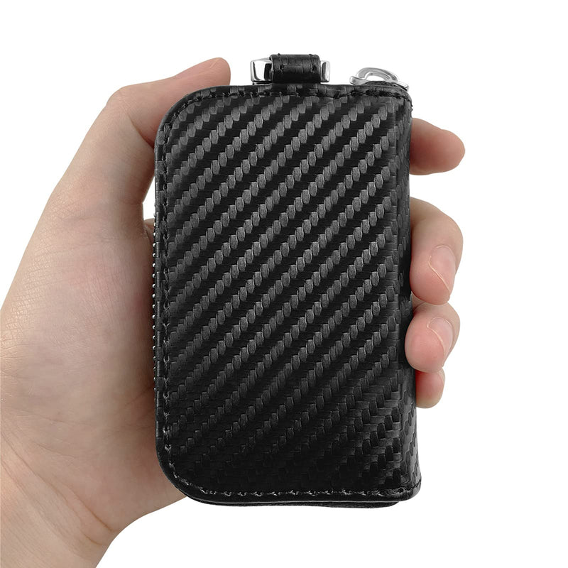 [AUSTRALIA] - Faraday Box for Car Keys and Carbon Fiber Faraday Bag for Key Fob Portable Keyless Entry Signal Blocking Pouch RFID Box for Car Keys Fob Protector Box Car Theft Prevention(Small Box+1 Car Key Case) A02-Small Box+1 Shielding Bag 