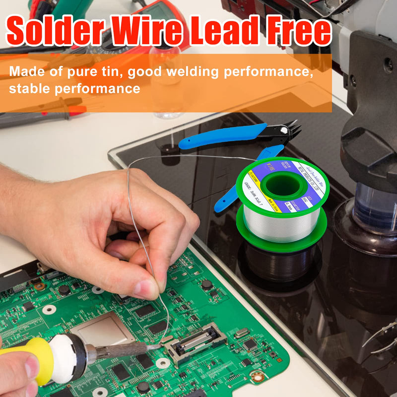Gruiqrd Soldering Flux Paste, Lead-Free Soldering Wire, Soldering Iron Tip Cleaner, Micro Shear Wire Cutter Pliers, 4-Piece Soldering Tool Set, Soldering Iron Auxiliary Accessories, DIY Kit
