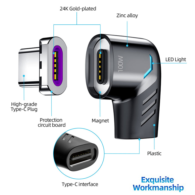 USB C Magnetic Adapter,(3 Pack) Magnetic USB C Adapter,PD 100W Quick Charge,480Mbps Data Transfer,Compatible with MacBook,USB C Devices USB 2.0 3 Pack