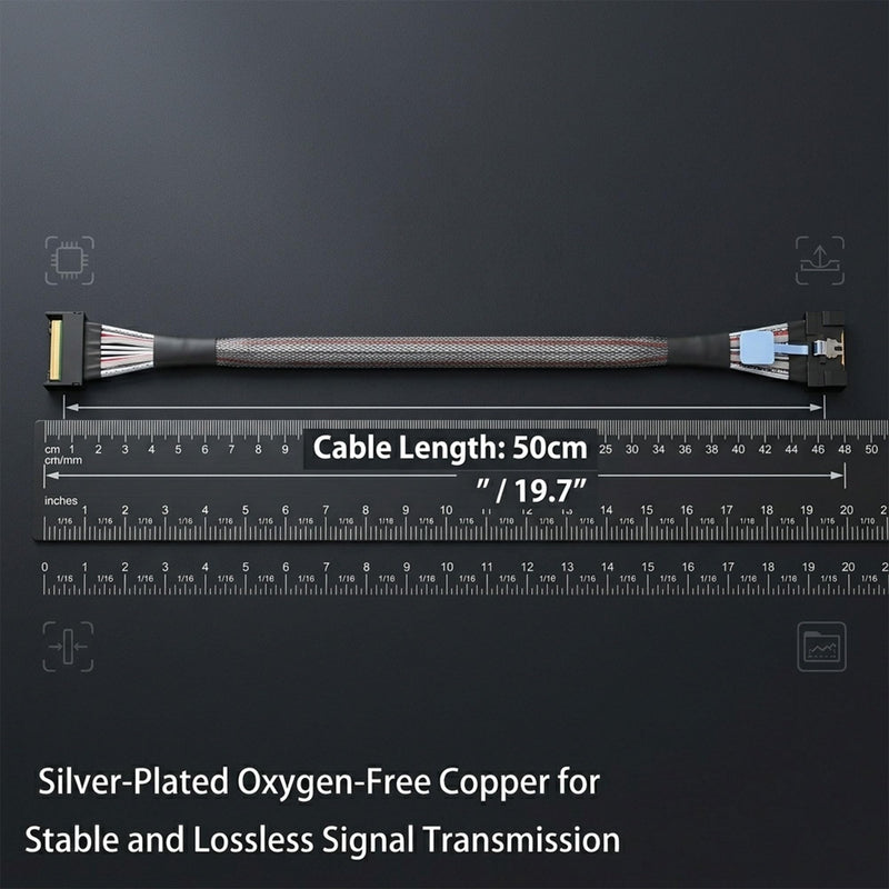 MCIO SFF-TA-1016 8i (74-Pin) Cable – PCIe Gen5 x8 (32GT/s per Lane) – 85Ω Shielded Twinax for Server & Storage MCIO 8i