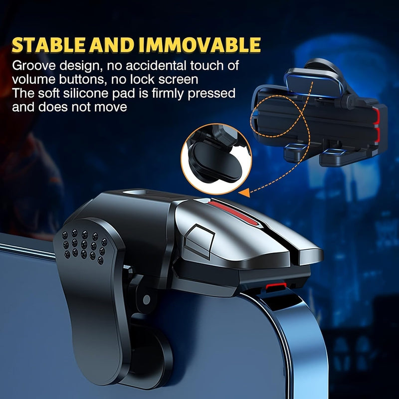 6 Finger Shooting Trigger Controller Sensitive Target Buttons Ergonomic Gamepad, Anti-Slip Anti-Sweat Gaming Finger Sleeves 1/3/6 Pairs for Smartphone FPS Shooting Battle Games Black + 3 Pairs