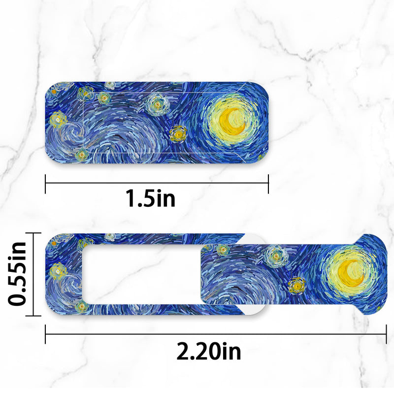 Webcam Cover, 3 Pieces, Laptop Camera Cover, Privacy Shielding Capacity is Twice as Big as The Traditional, Suitable for Computer Mobile Phones, laptops, Tablets and so on (Blue Pattern) Blue pattern