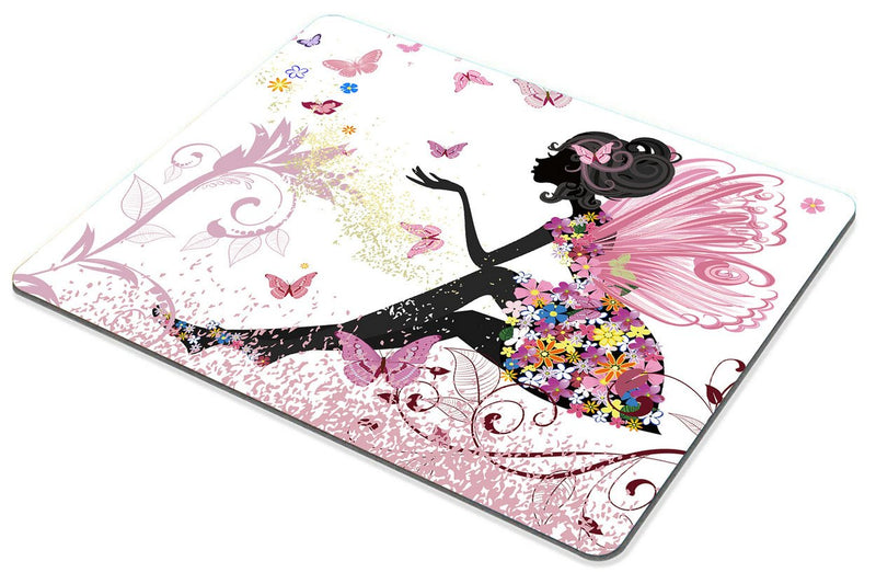 Smooffly Butterfly Girl Mouse Pad,Pink Butterfly Beautiful Girl Non-Slip Rubber Mouse pad Gaming Mouse Pad SM-11