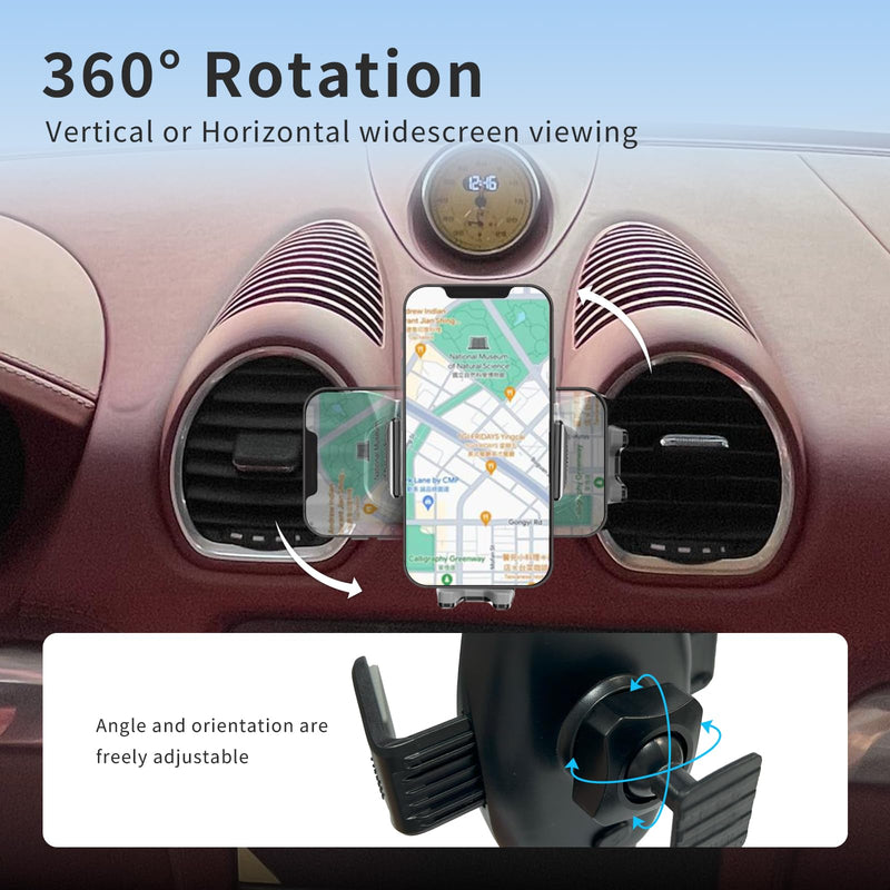 Car Phone Mount for Porsche 718 Cayman Boxster 2017-2025,Vehicle-Specific Air Vent Phone Holder,Hands-Free 360° Rotation Cell Phone Mount,Does Not Block Air Vent, Porsche 718 Interior Accessories Clamp Mount